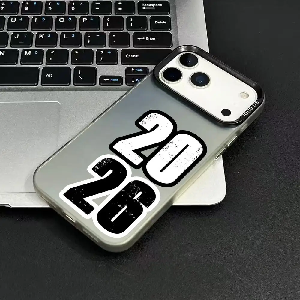 رقم 2026 جراب هاتف آيفون 17 16 15 14 13 12 11 برو ماكس الهواء متعدد الألوان ماتي ليزر معدني أورورا فوندا #4