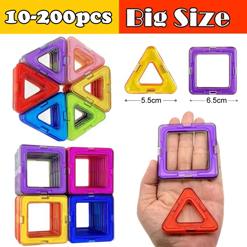 Big Size Magnetic Designer Construction Set Model & Building Toy Plastic Magnetic Blocks Educational Toys For Kids Gifts