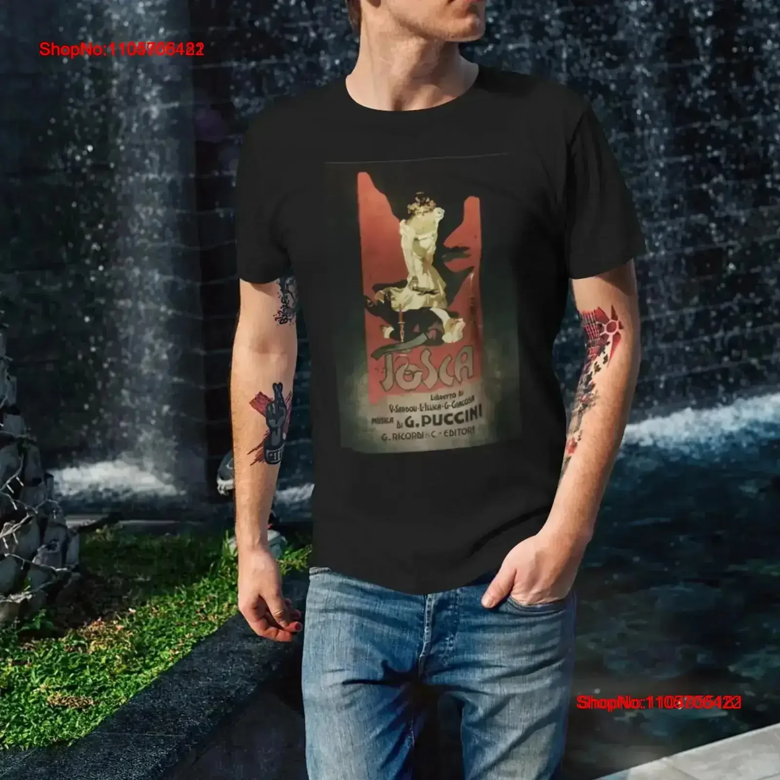 Tosca Opera Giacomo Puccini Composer Classic Crewneck T shirt Music Teacher Student vintage Washed Soft streetwear vintage
