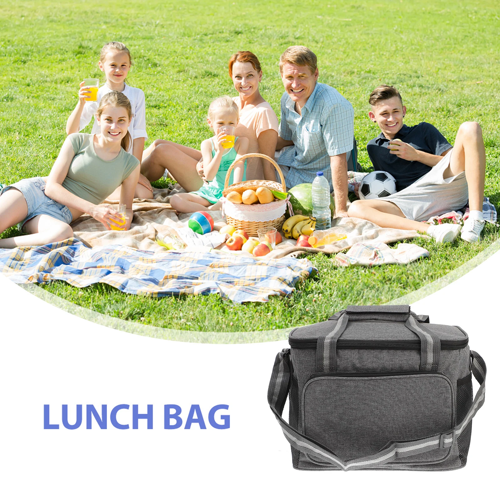 

Insulated Ice Pack Thermal Bags Reusable Lunch Bag Waterproof Tote Kids Oxford Cloth Food Container Smooth Zipper Camp Handle