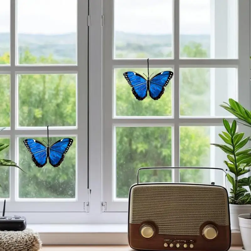 Butterfly Sun Catcher Butterfly Hanging Pendant Ornament For Home Garden Window Curtain Wedding Decor