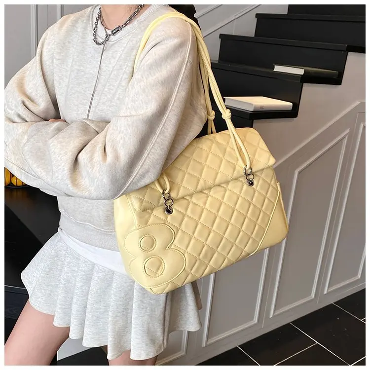 Bolso Preppy minimalista coreano para mujer, diseño acolchado inspirado en Chanel, maletín y mochila de hombro 2 en 1 de gran capacidad