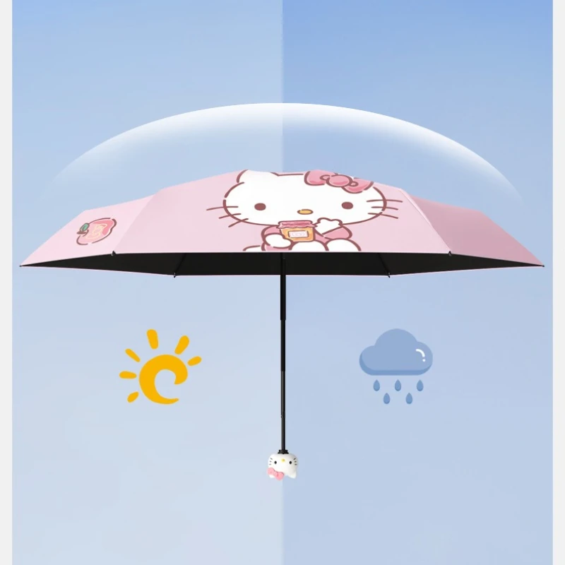 Sanrio Genuine HelloKitty My Melody Cartoon Three-dimensional Doll Head Manual High-value Anti-UV SunnyUmbrella Dual-useUmbrella - view 3