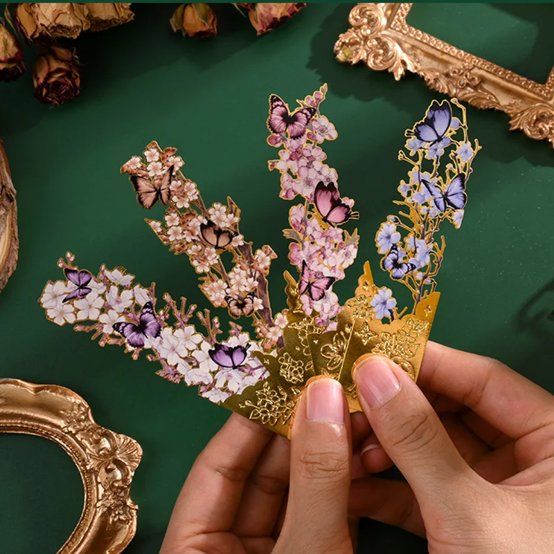 Wholesale 24pcs Metal Bookmarks Flower with Butterfly Bookmarks Aesthetic Stationery Reader Accessories Book Marker Bulk Gadgets