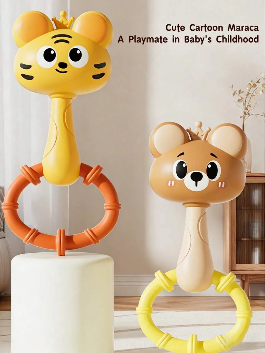 Cartoon-Tier-Rassel-Handglocke, sensorisches Lernspielzeug für Neugeborene, Beißspielzeug für Babys, Frühpädagogisches Puzzle-Geschenk für Kinder – Detail 16