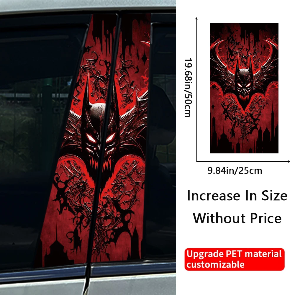 أنيمي بوي العنكبوت الخفافيش ملصقات السيارات السيارات B-عمود سيارة مركز العمود الديكور غطاء الخدوش الشارات مقاوم للماء اكسسوارات السيارات #2