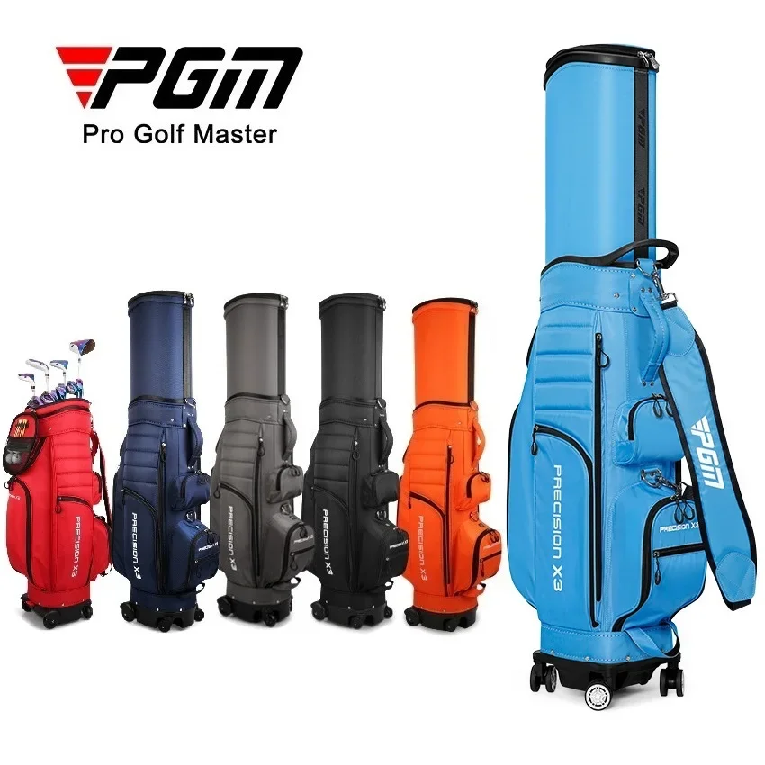 PGM Waterproof Golf Stand Bag Women Multifunctional Universal 4 Wheels 6 Color Telescopic Men Golf Travel Bag with Rain Cover