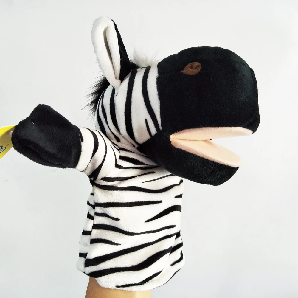 Animal Toy Soft Stuffed Gift Infant Zebra Stripes Animal Plush Hand Puppet Toy