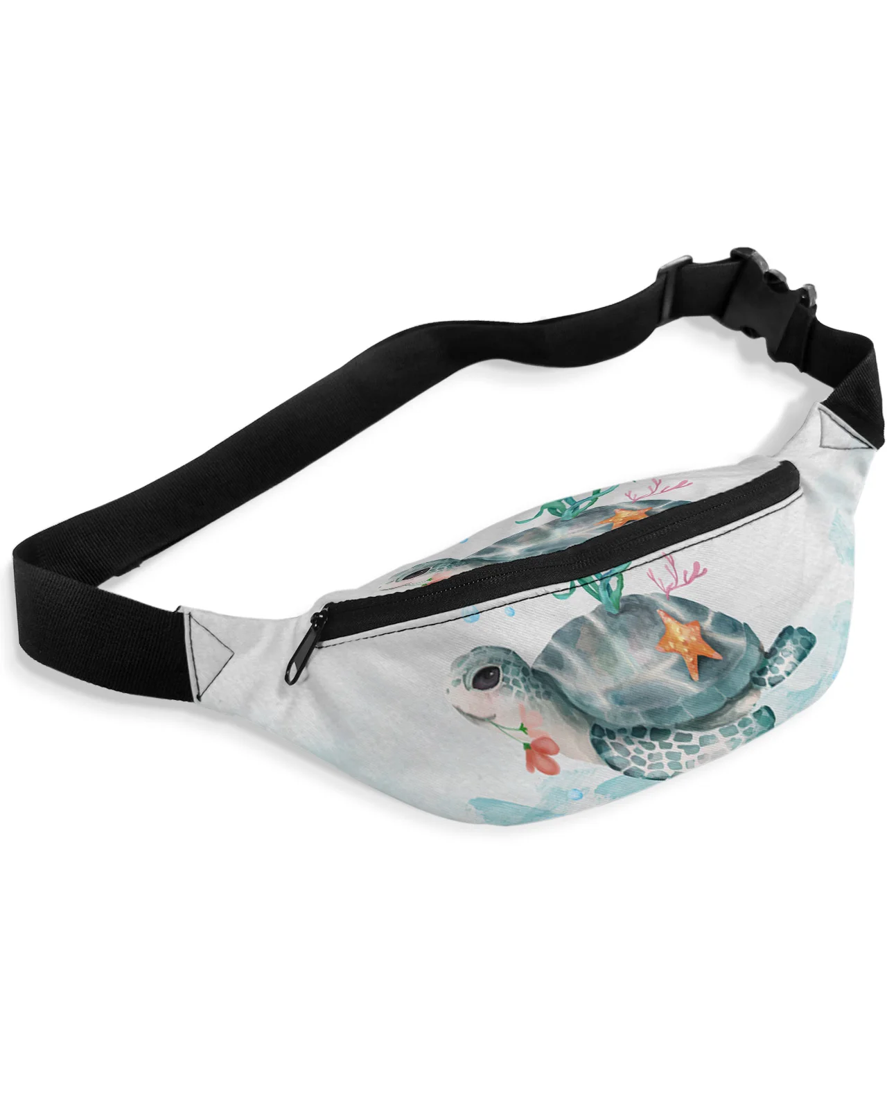 Underwater World Turtle Retro Waist Bag Women Men Belt Bags Large Capacity Waist Pack Unisex Crossbody Chest Bag