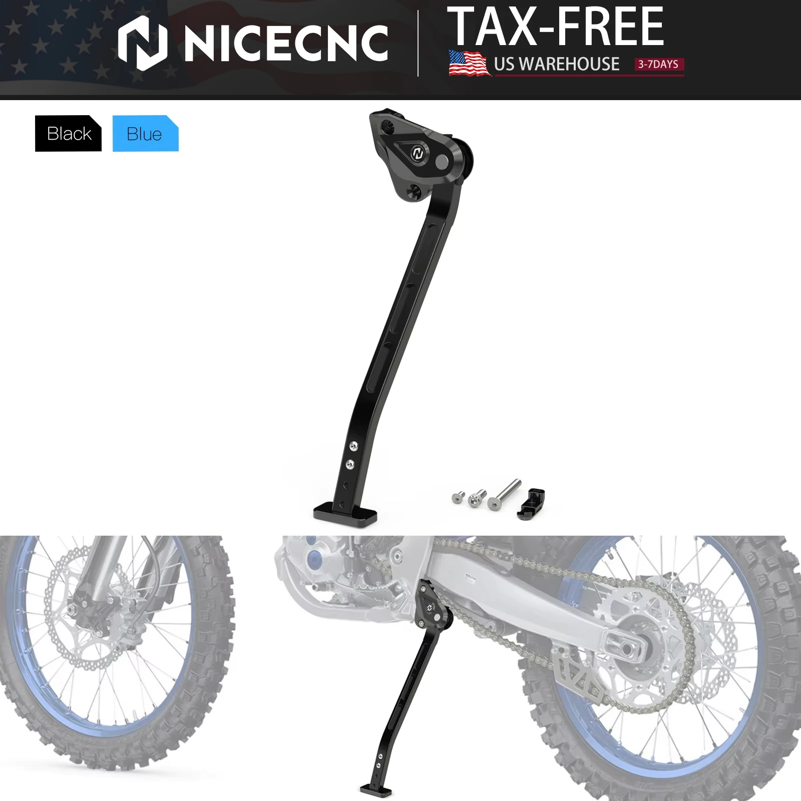 

NICECNC For Yamaha YZ250F YZ 250F 2024 2025 YZ450F YZ 450F 2023-2025 Motorcycle Adjustable Kickstand Side Stand Lowering Link