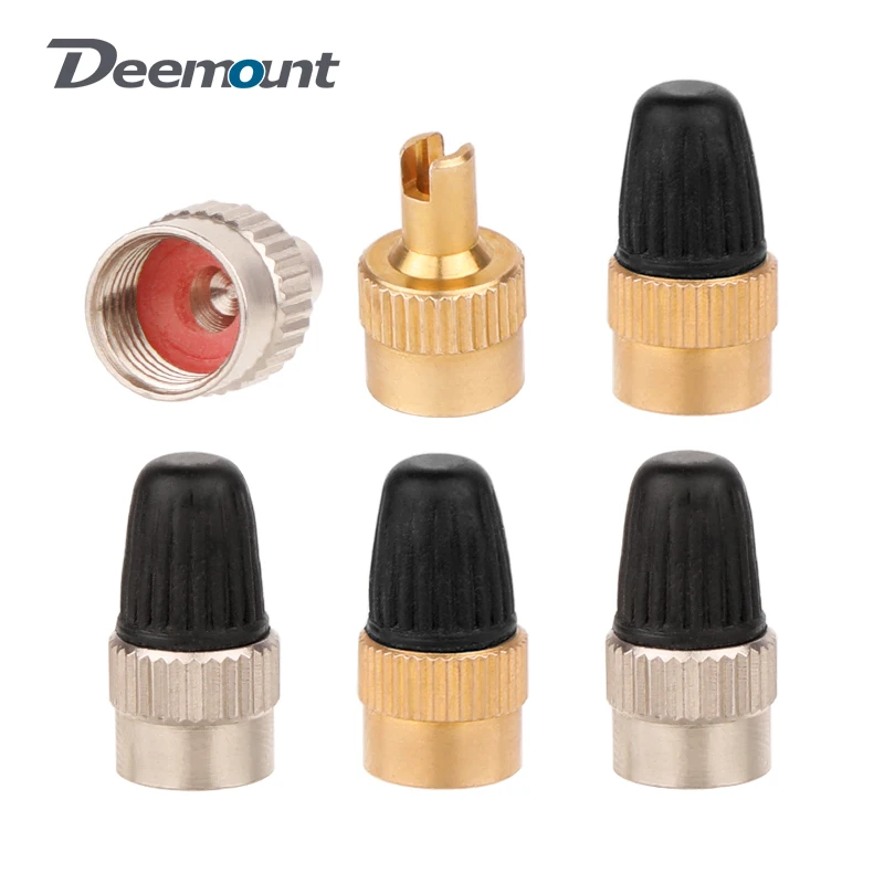 2 in 1 AV Nozzle Koperen Cap 8V1 Draad Auto Fiets Auto Motor Scooter Schrader Ventieldeksel 5V1 Inserts Core Installeren Release