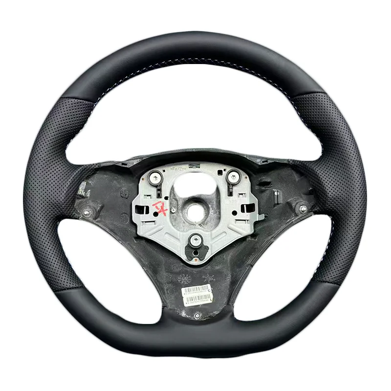 Geüpgradede stuurwielen met echt geperforeerd leder en witte stiksels voor BMW E90 E91 E92 E93 3-serie modellen - afbeelding 2