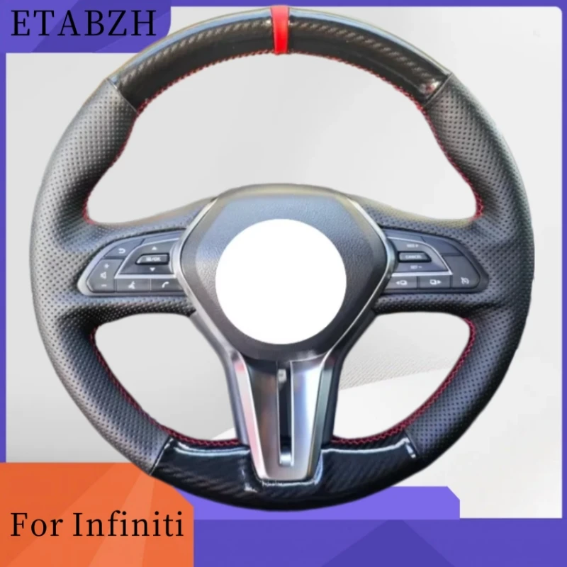 

Customize Non-Slip Carbon Fiber Leather 2018-2020 Q60 2016-2020 QX50 2018-2020 DIY Car Steering Wheel Cover For Infiniti Q50
