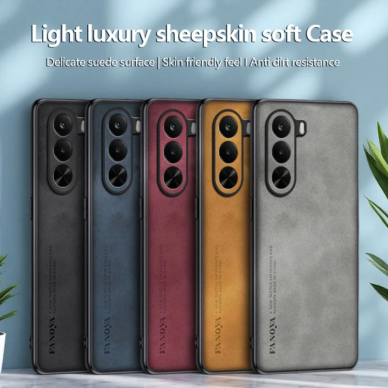 Luxury Sheepskin Leather Case For realme P4x 5G PU+TPU Edge Shockproof Cover realme P4 Power Protection Back Coque