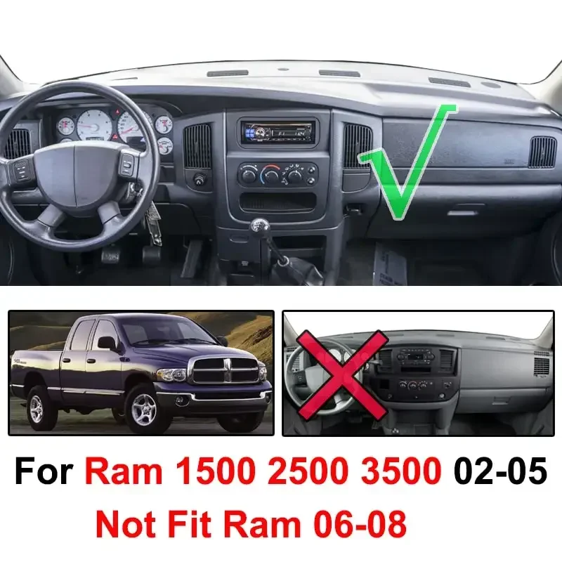 For Dodge Ram 1500 2500 3500 2002 2003 2004 2005 Car Dashboard Cover Pad Mat Dashmat Dash Sunshade Instrument Carpet Accessories