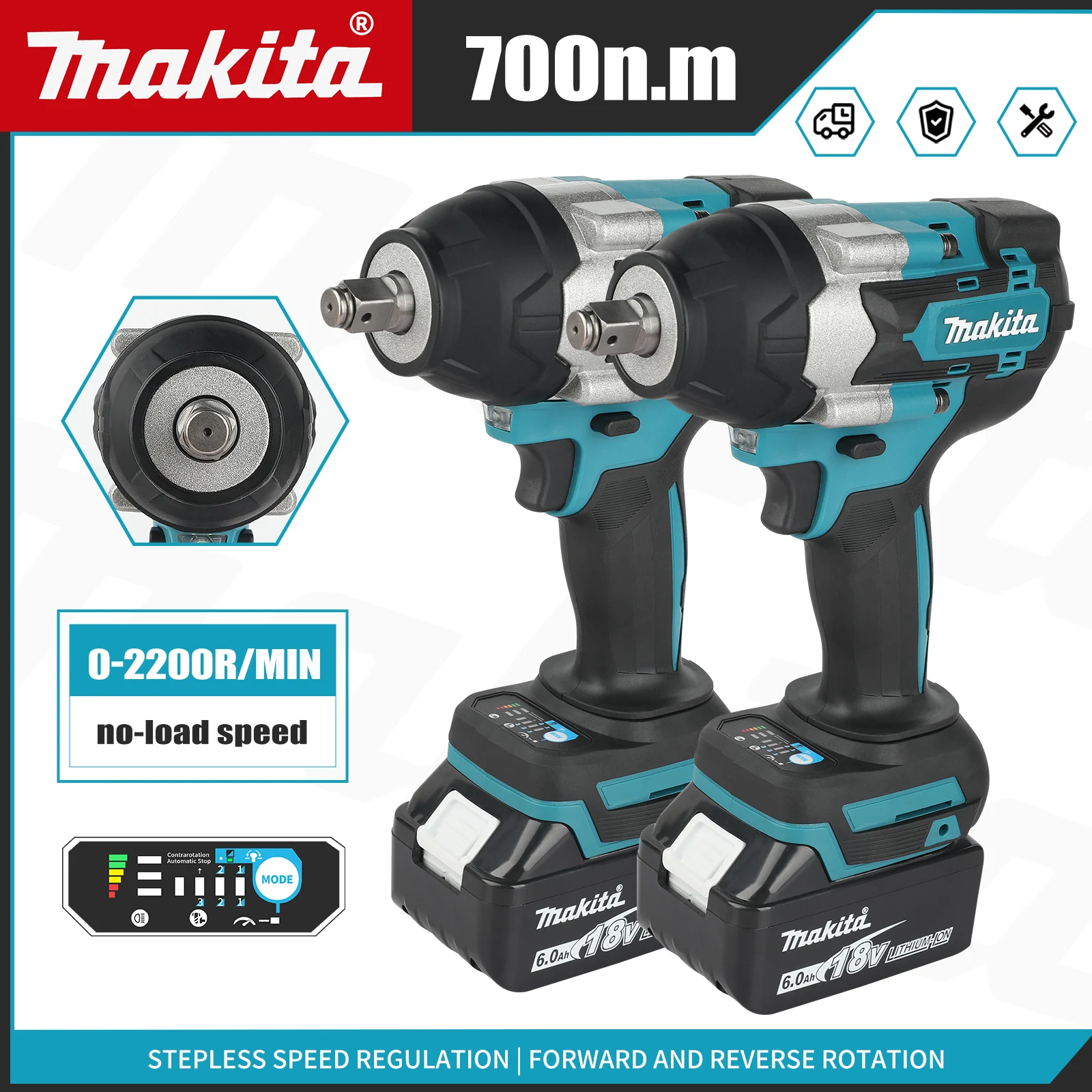 

Makita DTW700 Бесщеточный электрический ключ 18 В: аккумуляторная дрель-отвертка, электроинструмент с большим крутящим моментом для авторемонта и домашнего DIY