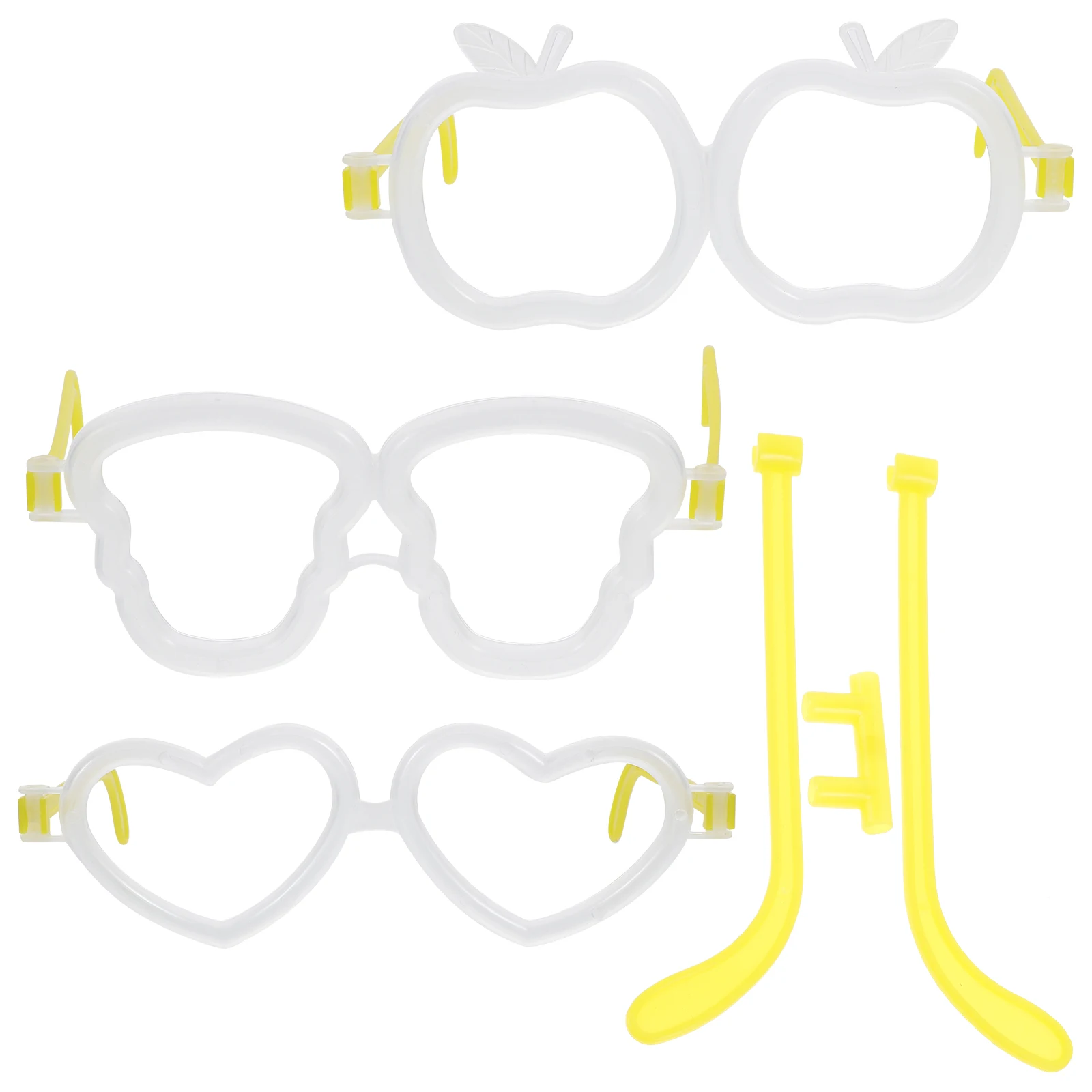 

20 Sets Glow Stick Glasses Accessories Round Heart Skull Apple Frames DIY Party Fun Reusable Easy Install Clean Novelty Decor