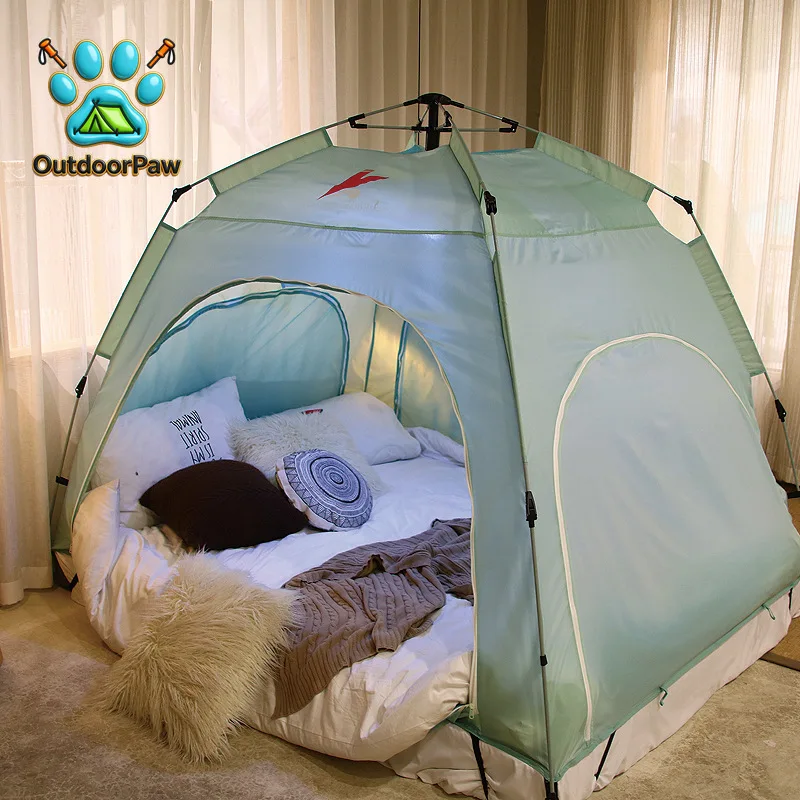 Fully Automatic Indoor Adult Children's Bed Tent Keep Warm Windproof and Cold Proof Dormitory Single Double Persons Winter 