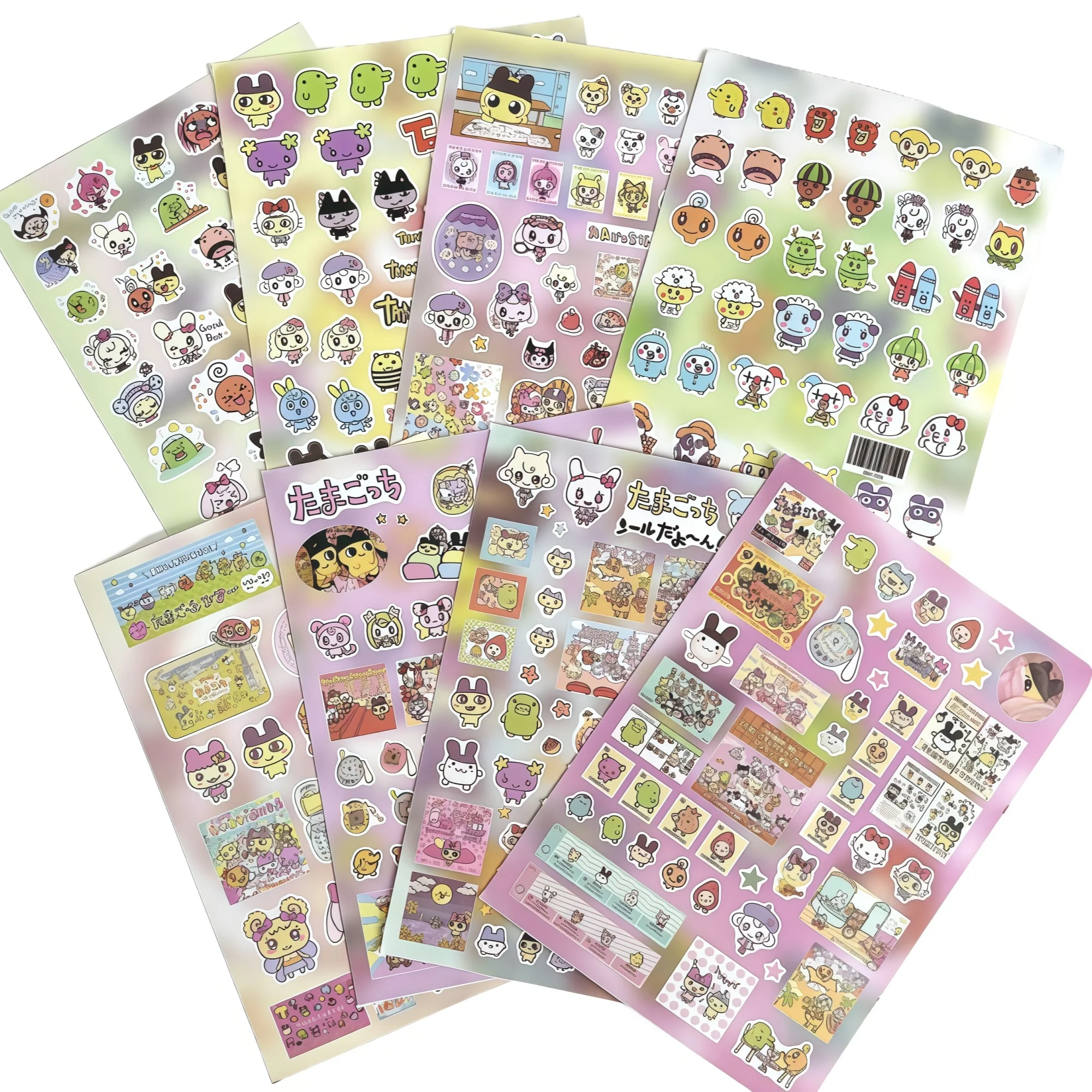 8-teiliges Tamagotchi-Aufkleber-Set, wasserdichtes PVC-Material, geeignet für Handyhüllen, Tagebücher, DIY-Dekorationen usw.