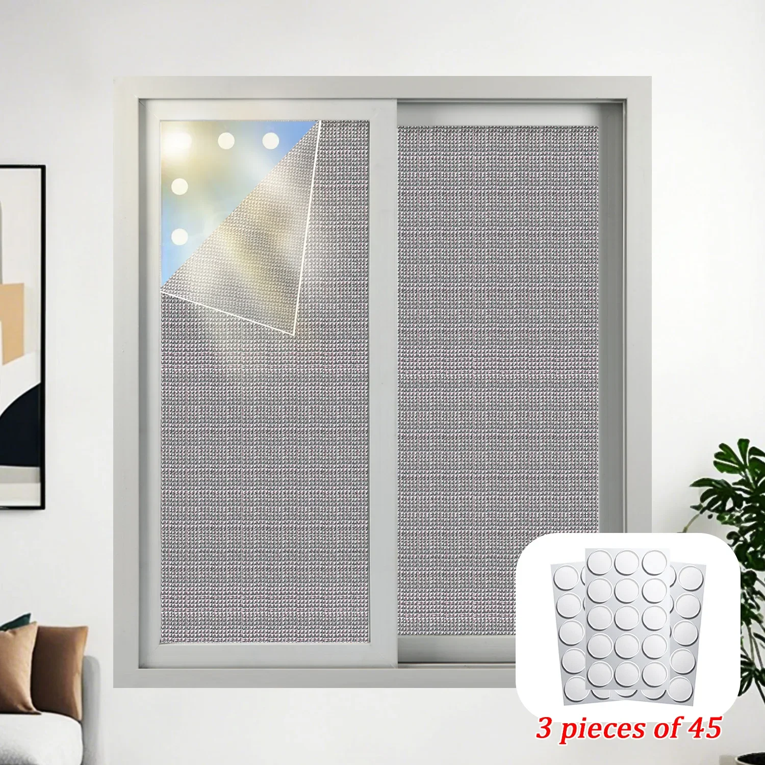 Bedroom blackout curtains, self-adhesive window curtains, aluminum foil paper window insulation film