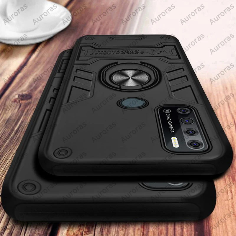 

For Tecno Pova 2 Pouvoir 4 Pro Phantom X Infinix Hot 12 i Cover Rhinoceros Armor Case With Ring Magnetism Case Camon 17P 18P 18