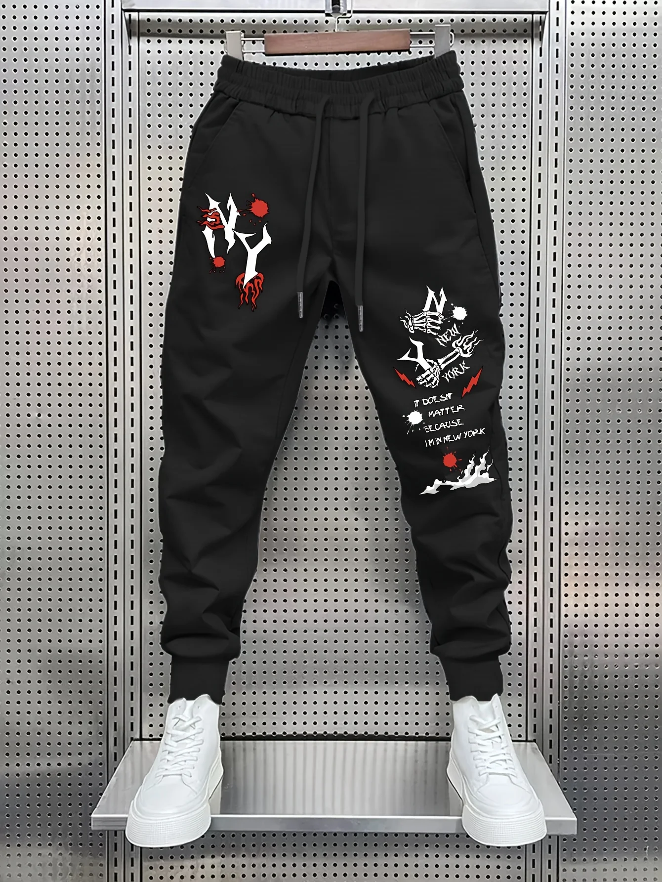 

Лидер продаж, осенние мужские модные удобные теплые брюки с буквенным принтом на шнурке, уличные брюки в уличном стиле, спортивные штаны