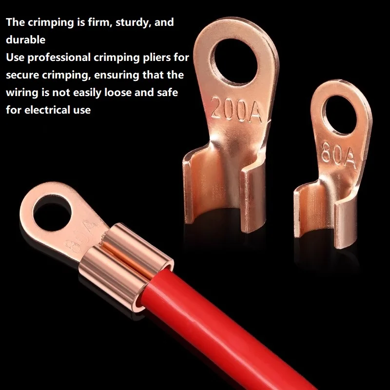 70PCS Offene Crimp Ring Stecker OT Kabel Elektrische Draht Terminal Kupfer Lugs Terminal Anschlüsse Kit