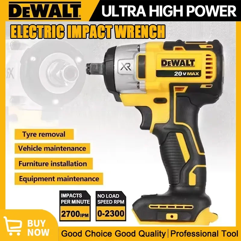 デウォルト-ブラシレスインパクトレンチ,コードレス電気高トルクレンチ,タイヤ修理ツール,充電式電動工具,dcf880,3300rpm,20v
