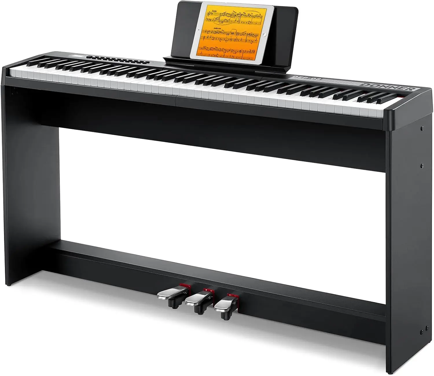 88-Key Velocity-Sensitive Digital Piano Keyboard with Removable Stand, Compact Electric Piano for Beginners and Home Use
