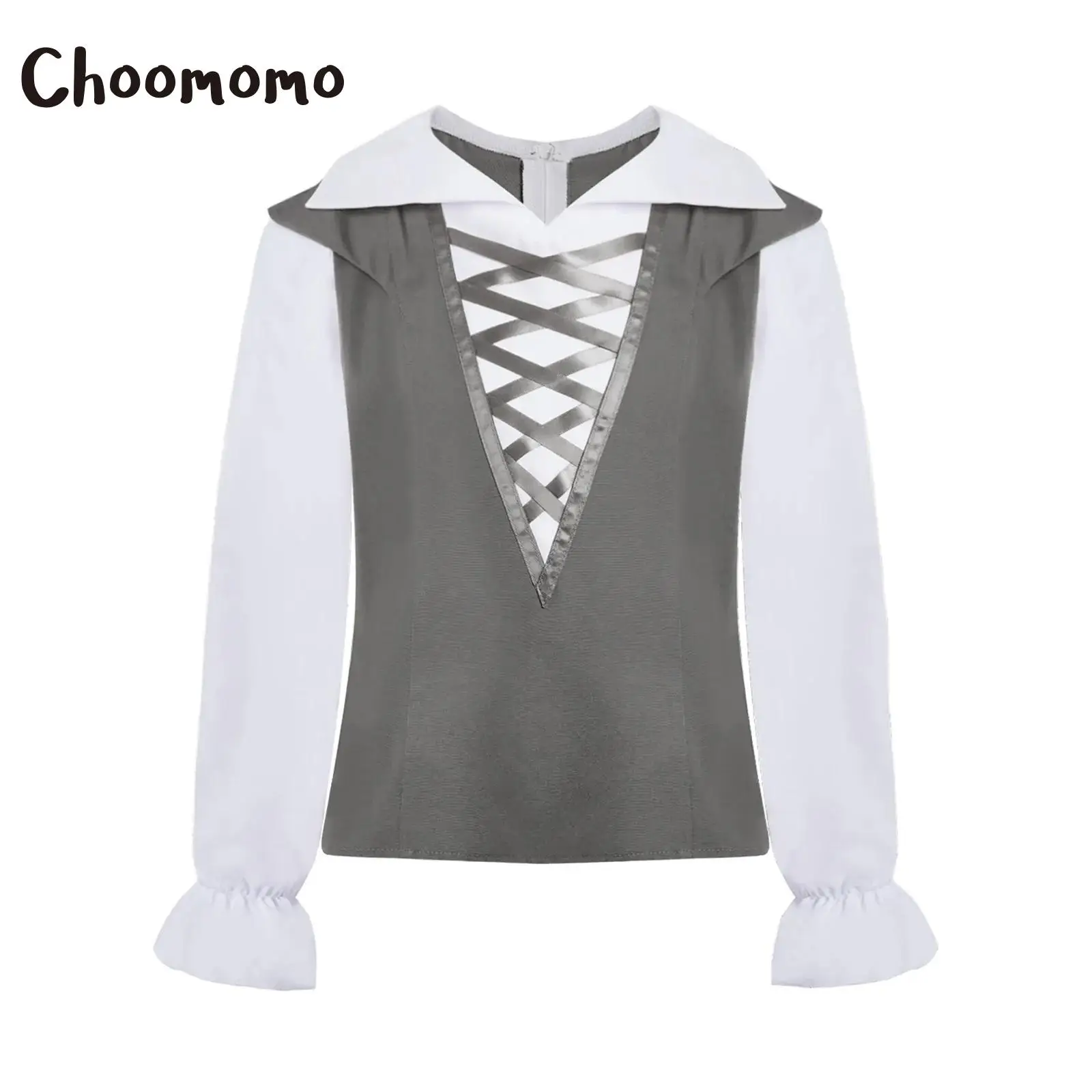 

Kids Boys Ballet Dance Tops Long Sleeve Front Crisscross Modern Dance Shirt Gymnastics Professional Dancewear Shirt for Children