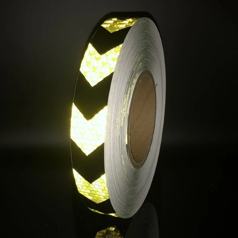 2.5cmx10m/Roll Arrow Self-Adhesive Reflective Warning Tape For Body Signs