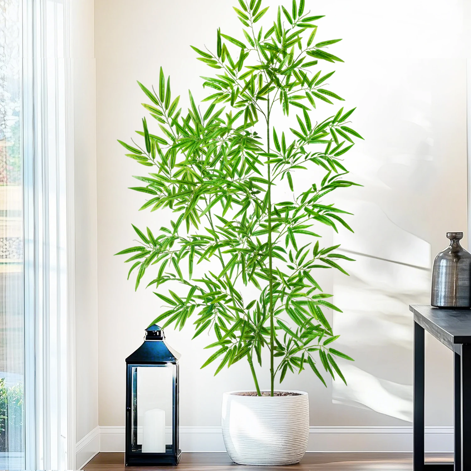 120-240cm/94,4in Künstliche Bambus- und Monstera-Pflanzen, Künstliche Palmen, Hohe Grünpflanzen, Geeignet für Zuhause, Garten und Zimmer – Detail 23