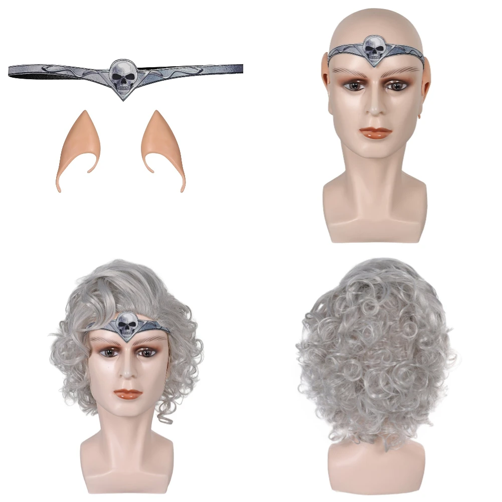 Astarion Peruca Cosplay para Homens, Hair Elf Ear Headband, Baldur Cos Gate, Acessórios de Traje para Adultos, Carnaval, Halloween Party Role Props