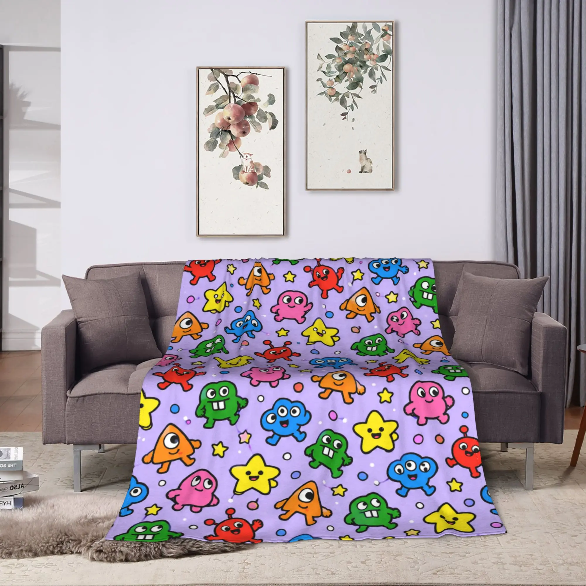 Soft Blanket Kids Adult Travel One TPOT pack BFDI Throw Blanket  Flannel Bedspread For Couch Chair Sofa Bed Funny Sofa Bed Cover