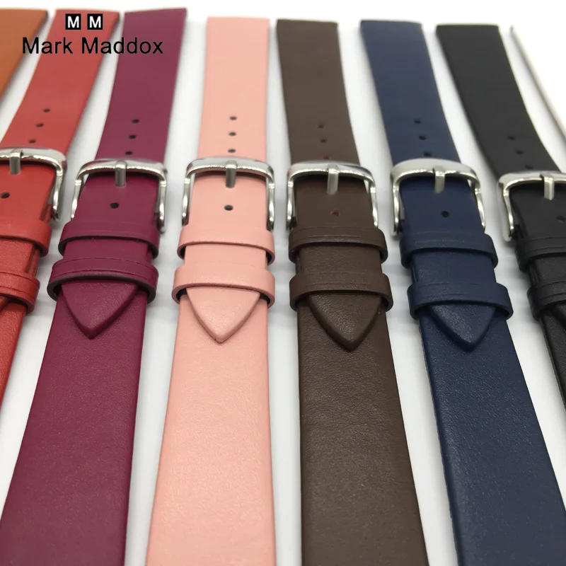 Colorful leather watch strap 12 14 16 18 20 22 mm Men Women Watch belt watchbands genuine watch band accessories wristband Male