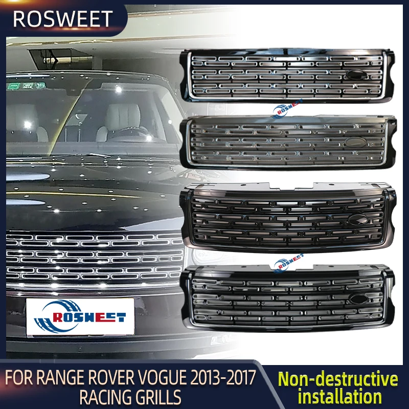 

Racing Grills For Land Rover Range Rover Vogue Autobiography Style 2013 2014 2015 2016 2017 Front Bumper Grille Car Accessories