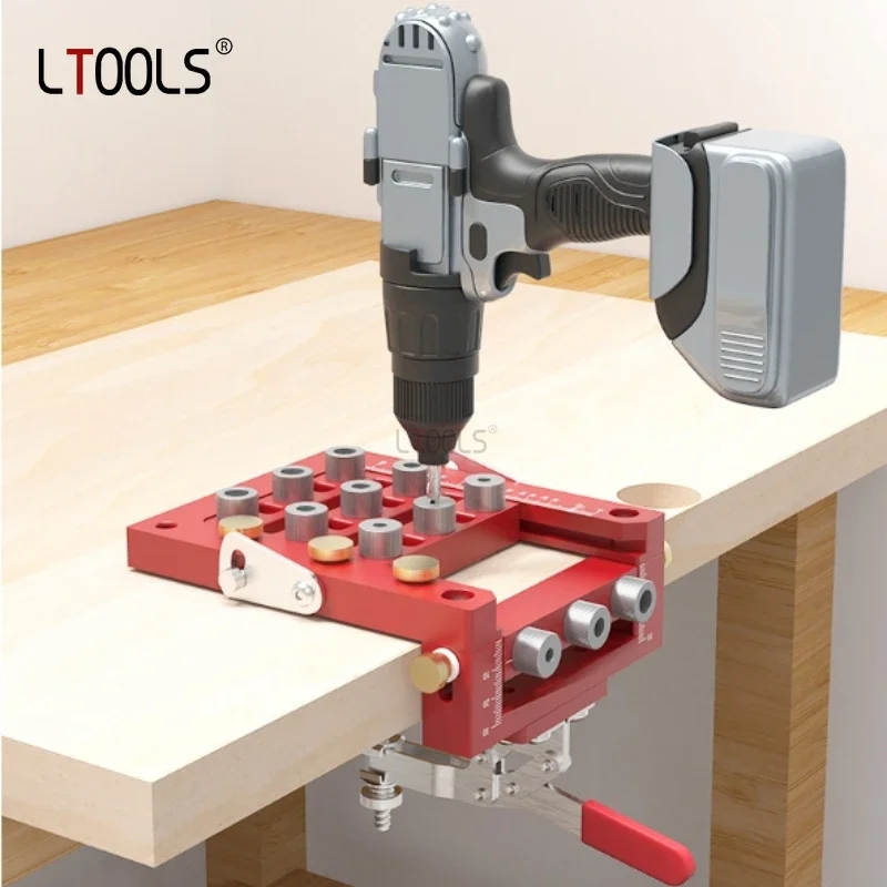 New Woodworking 3-in-1 Hinge Positioning Punch Furniture Accurate Punching Rapid Positioning with Scale Adjustable Drilling Tool