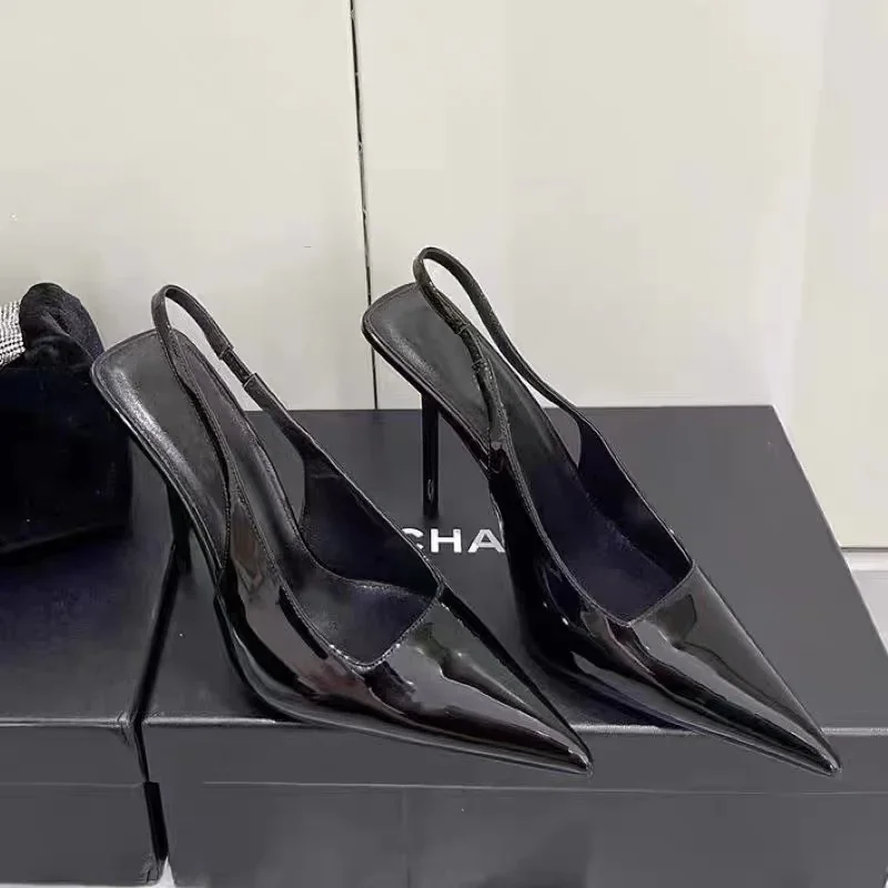 

Sharp pointed shallow mouth high heels, 2024 spring new style, slim toe, sexy and elegant style, one line with sandals