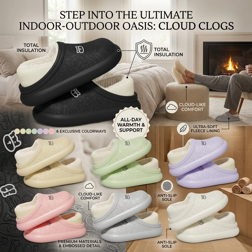 Waterproof Winter Slippers for Women & Men - Non-Slip Plush Scuff Shoes, Thick Sole Indoor/Outdoor Slides for Shower & Home