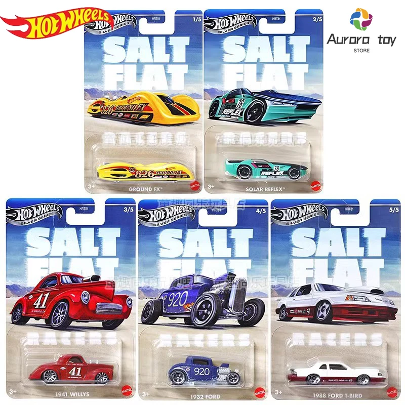 Hot Wheels Retro Salt Flat Racing HRT81 Series Alloy Car Model 1/64 Ford Willys Simulation Cars Model Boys Birthday Gift