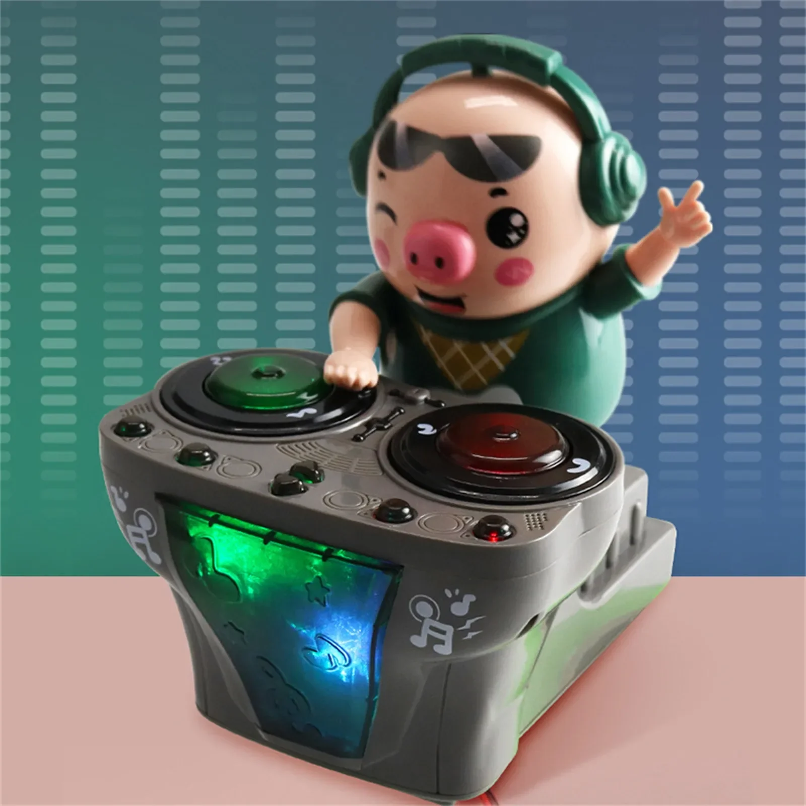 DJ Electric Music Dancing Pig Toy Rock Light Music Children's Toys Electric Doll Light Toys 3 Sound Effects Baby Musical Toys