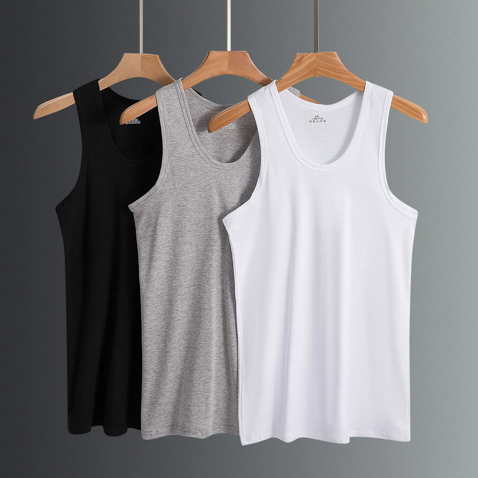 Männer Muskel westen Baumwolle Unterwäsche ärmelloses Tanktop feste Muskel weste Unterhemden O-Ausschnitt Sport bekleidung Bodybuilding Tanktops