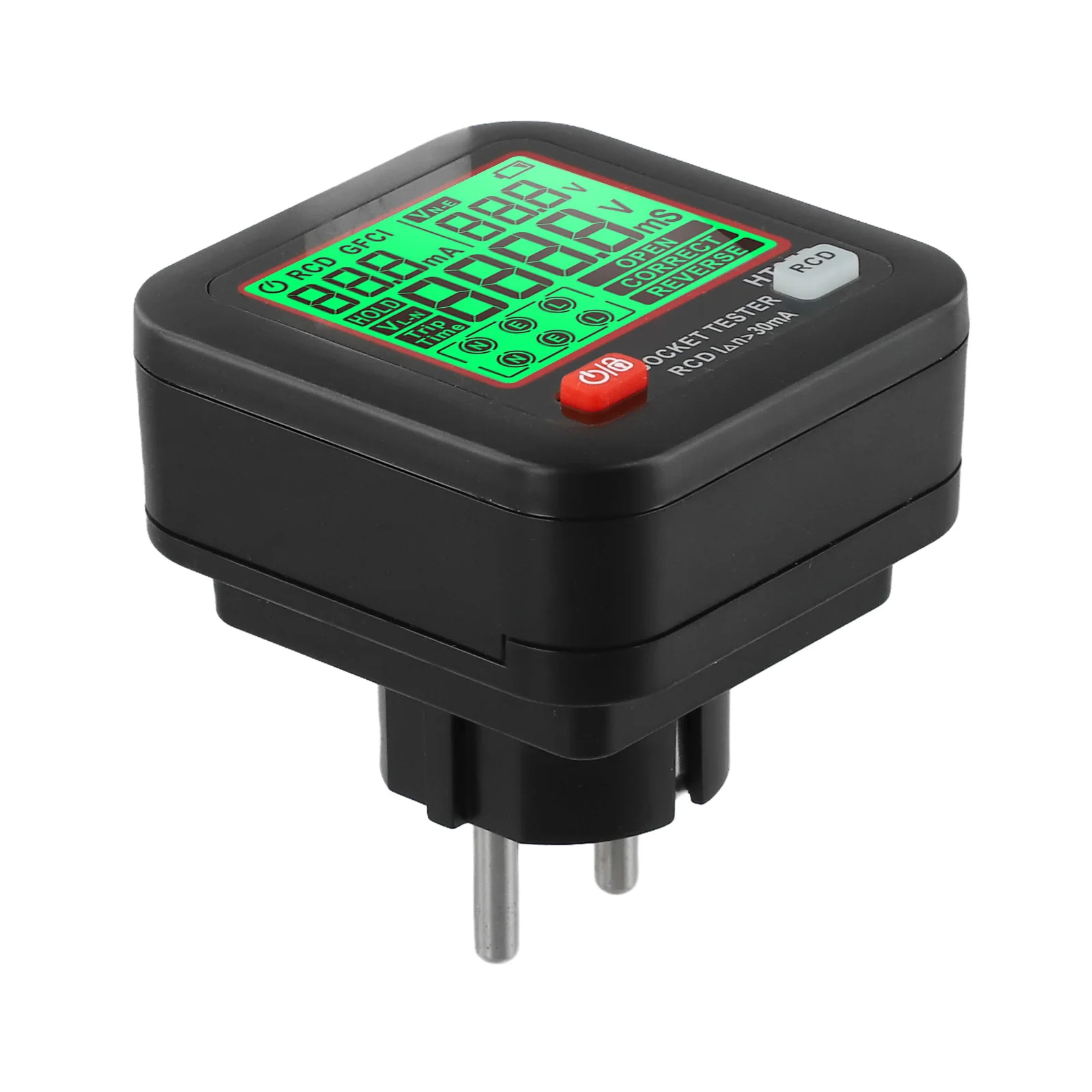 

Тестер переменного напряжения, цифровой тестер розеток, автоматическое отключение, сохранение данных, экран высокой четкости с подсветкой