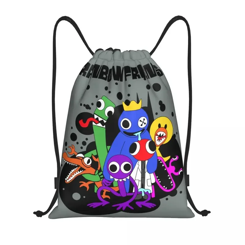 

Custom rainbows friend play gamer drawstring backpack women men gym sport sackpack foldable shopping bag sack