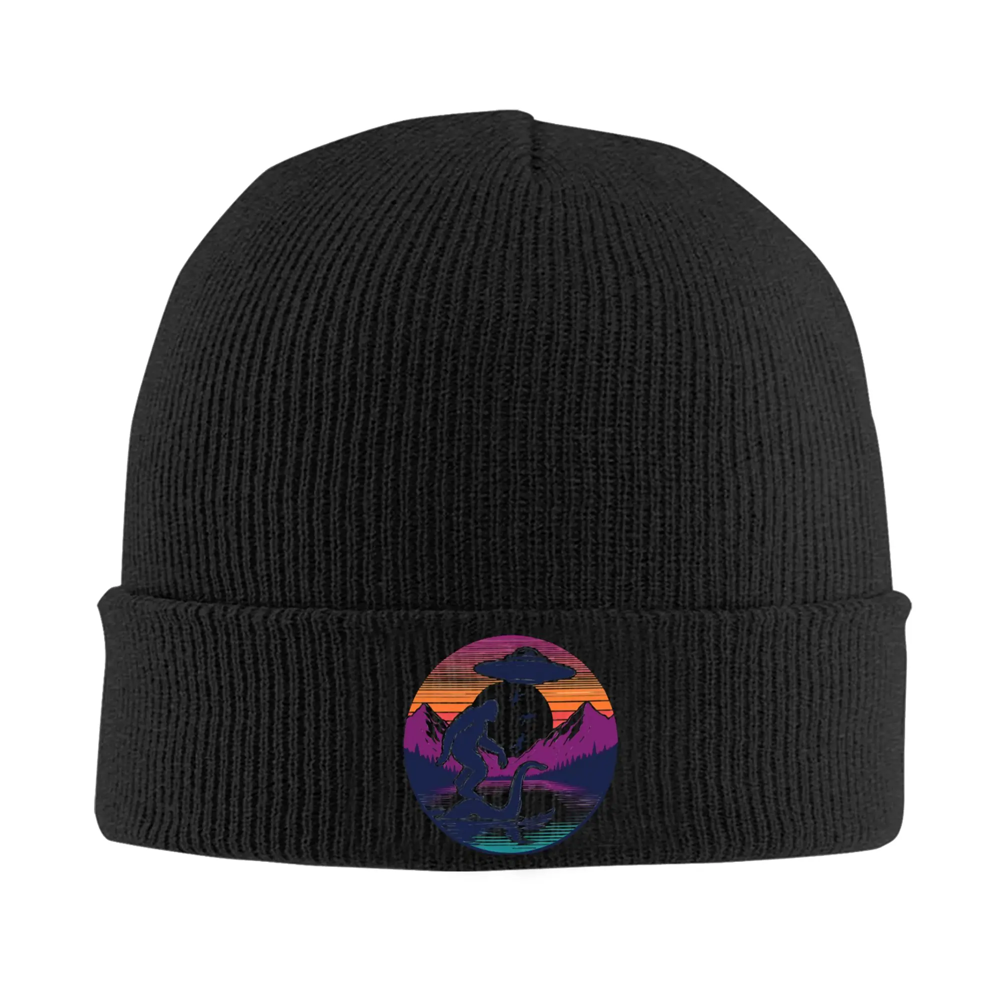 Bigfoot, Loch Ness Monster and Aliens Knitted Hat Beanie Winter Hat Warm Unisex  Hip Hop Cryptids Cap Men Women Gifts,