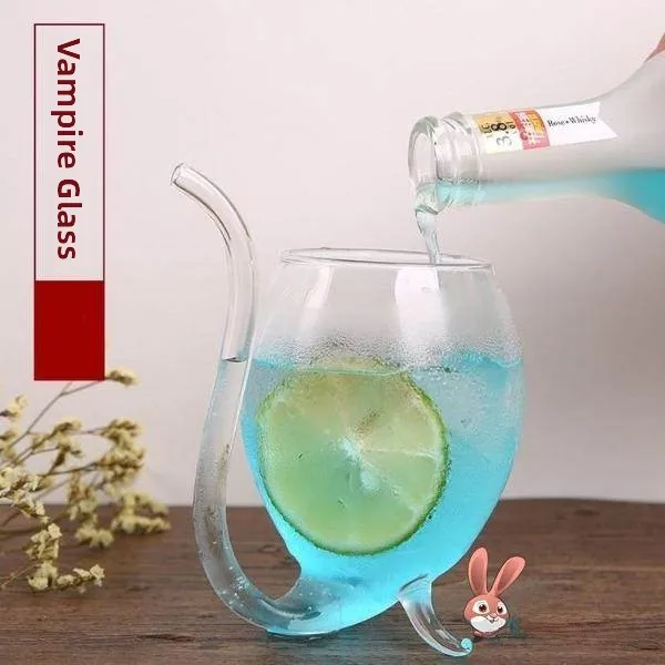 Bird Shaped Glass Cup Integrated  Red Wine Glass Juice Cup Creative Straws Not Included Single Layer Glass Cup for Off...