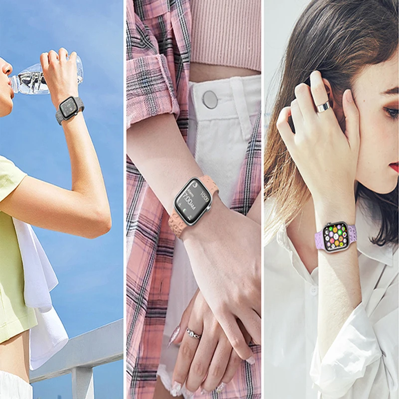 Strap For Apple Watch Band 45mm 44mm 42mm 41mm 40mm 49mm 38mm 44 mm Engraved correa bracelet iwatch series ultra 2 7 se 3 6 8 9 image 5
