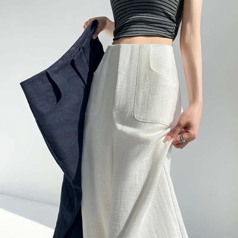 กางเกงขากว้างสําหรับผู้หญิงเอวสูงฤดูร้อนปี 2025 มีความรู้สึกเดรปสไตล์วินเทจทรงตรงลําลองกางเกงยาวพื้น