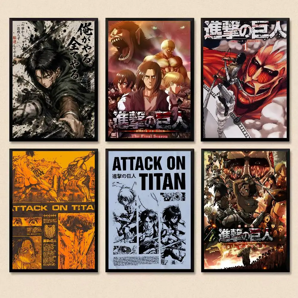 Anime Attack on Titan Poster Room Decor Waterproof Sticky For Home Bar Wall Art Decoration