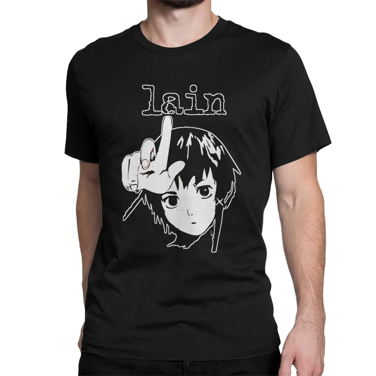 Serial Experiments Lain Lwakura Men Women T Shirt Anime Sci Fi Manga Novelty Tees Short Sleeve T-Shirt Pure Cotton Party Clothes